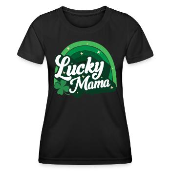 St. Patrick's Day Geschenk Shamrock Irische Frauen - Frauen Funktions-T-Shirt - Schwarz - Vorne - AI Model Female 172 light (172cm)