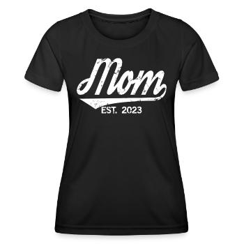 2023, Maman en devenir, annonce de grossesse - T-shirt sport Femme - noir - Devant - AI Model Female 172 light (172cm)