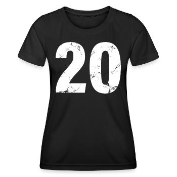 Cool Number 20 - 20 Years Old 20th Birthday Gift - Women's Functional T-Shirt - black - Front - AI Model Female 172 light (172cm)