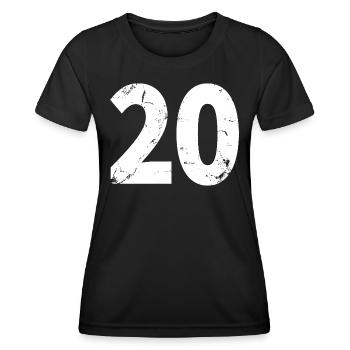Cool Number 20 - 20 Years Old 20th Birthday Gift - Women's Functional T-Shirt - black - Front - AI Model Female 172 light (172cm)