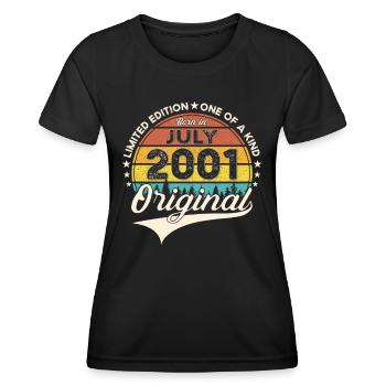 22nd Birthday Man Born In July Vintage 2001 - Women's Functional T-Shirt - black - Front - AI Model Female 172 light (172cm)