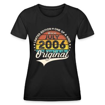 17th Birthday Man Born In July Vintage 2006 - Women's Functional T-Shirt - black - Front - AI Model Female 172 light (172cm)