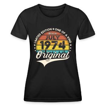 49th Birthday Man Born In July Born 1974 - Women's Functional T-Shirt - black - Front - AI Model Female 172 light (172cm)