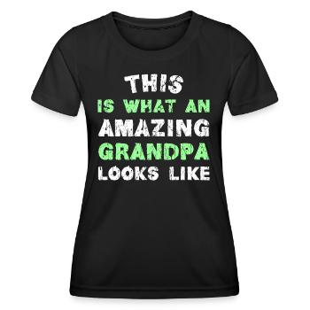 THIS IS WHAT AN AMAZING GRANDPA LOOKS LIKE - Women's Functional T-Shirt - black - Front - AI Model Female 172 light (172cm)