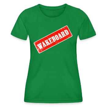wakeboard wakeboarder wakestyle cable-wake - T-shirt sport Femme - vert - Devant - AI Model Female 172 dark (172cm)
