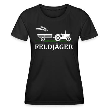 Traktor Feldjäger Dorfkind Bauernhof Landei - Frauen Funktions-T-Shirt - Schwarz - Vorne - AI Model Female 172 light (172cm)
