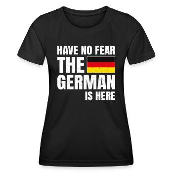 N’ayez crainte L’allemand est là Deutscher - T-shirt sport Femme - noir - Devant - AI Model Female 172 light (172cm)
