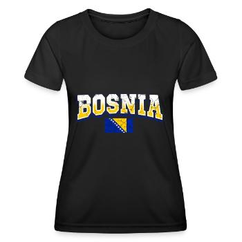 Fan de Bosnie - T-shirt sport Femme - noir - Devant - AI Model Female 172 light (172cm)