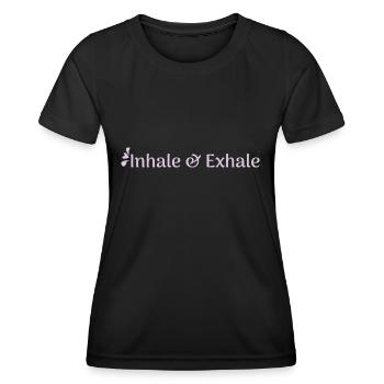 inhale & exhale - Frauen Funktions-T-Shirt - Schwarz - Vorne - AI Model Female 172 light (172cm)