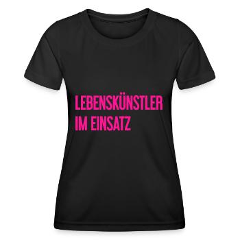 Lebenskünstler im Einsatz - Frauen Funktions-T-Shirt - Schwarz - Vorne - AI Model Female 172 light (172cm)