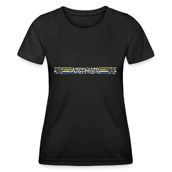 Arthur - Frauen Funktions-T-Shirt - Schwarz - Vorne - AI Model Female 172 light (172cm)