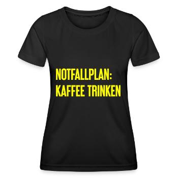 Plan d’urgence pour le café - T-shirt sport Femme - noir - Devant - AI Model Female 172 light (172cm)