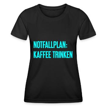 Plan d’urgence pour le café - T-shirt sport Femme - noir - Devant - AI Model Female 172 light (172cm)