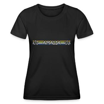 Amalia - Frauen Funktions-T-Shirt - Schwarz - Vorne - AI Model Female 172 light (172cm)