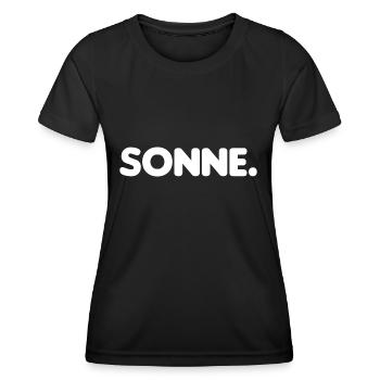 Sonne. (Laterne, Laterne. Sonne, Mond und Sterne) - Frauen Funktions-T-Shirt - Schwarz - Vorne - AI Model Female 172 light (172cm)