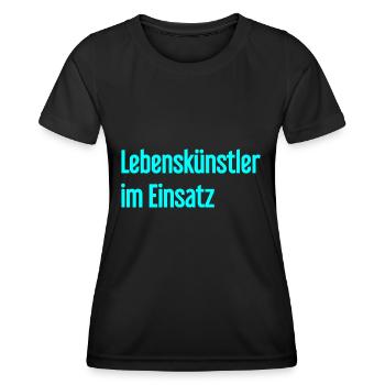 Lebenskünstler im Einsatz - Frauen Funktions-T-Shirt - Schwarz - Vorne - AI Model Female 172 light (172cm)