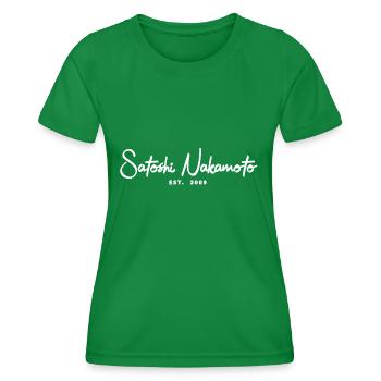 Bitcoin Satoshi Nakamoto Ethereum Krypto - Frauen Funktions-T-Shirt - Kelly Green - Vorne - AI Model Female 172 dark (172cm)