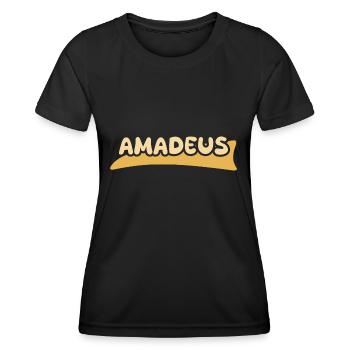 First name Amadeus - Women's Functional T-Shirt - black - Front - AI Model Female 172 light (172cm)