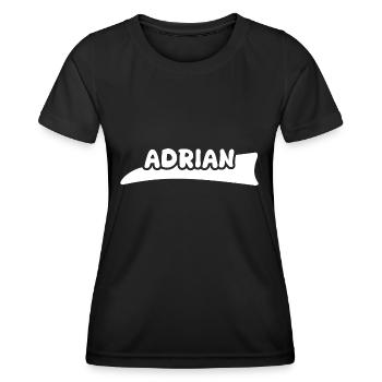 First name Adrian - Women's Functional T-Shirt - black - Front - AI Model Female 172 light (172cm)