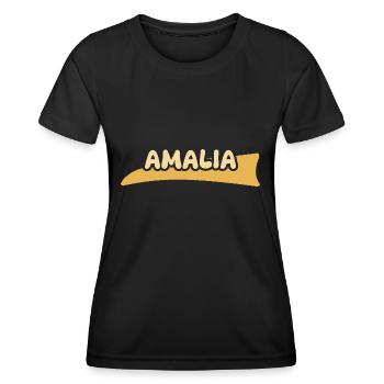 First name Amalia - Women's Functional T-Shirt - black - Front - AI Model Female 172 light (172cm)