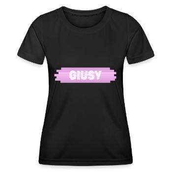 Nom de la femme Giusy - T-shirt sport Femme - noir - Devant - AI Model Female 172 light (172cm)