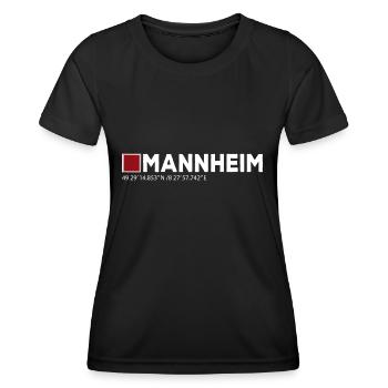Mannheim Monnem Mannheimat - Frauen Funktions-T-Shirt - Schwarz - Vorne - AI Model Female 172 light (172cm)
