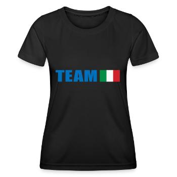 Équipe de soutien Italie - T-shirt sport Femme - noir - Devant - AI Model Female 172 light (172cm)