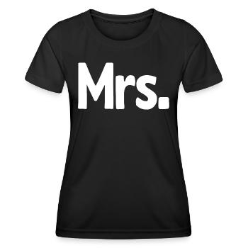 Mrs. Matching Couple Engagement Wedding Honeymoon - Women's Functional T-Shirt - black - Front - AI Model Female 172 light (172cm)