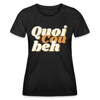 Quoicoubeh D1 - T-shirt sport Femme - noir - Devant - AI Model Female 172 light (172cm)