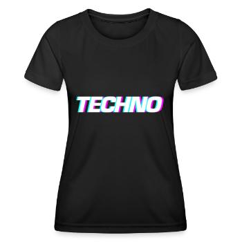 Techno Festival Design - T-shirt sport Femme - noir - Devant - AI Model Female 172 light (172cm)