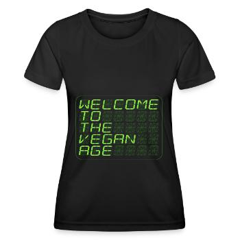 vegan-new-age-green-wide - Frauen Funktions-T-Shirt - Schwarz - Vorne - AI Model Female 172 light (172cm)