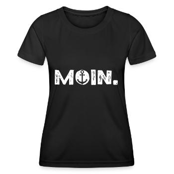 moin. weiß - Frauen Funktions-T-Shirt - Schwarz - Vorne - AI Model Female 172 light (172cm)