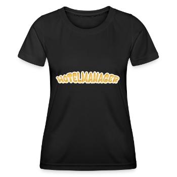 Emploi Directeur d’hôtel - T-shirt sport Femme - noir - Devant - AI Model Female 172 light (172cm)