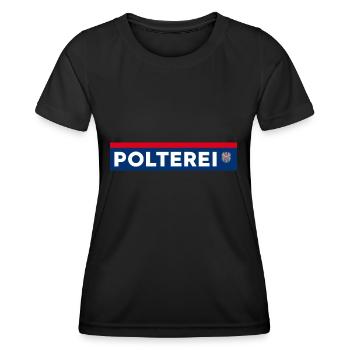 Polterei Sauf Polizei Österreich Polterabend - Frauen Funktions-T-Shirt - Schwarz - Vorne - AI Model Female 172 light (172cm)
