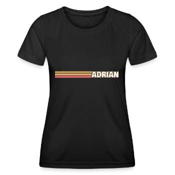 First name for Adrian Style Retro - Women's Functional T-Shirt - black - Front - AI Model Female 172 light (172cm)