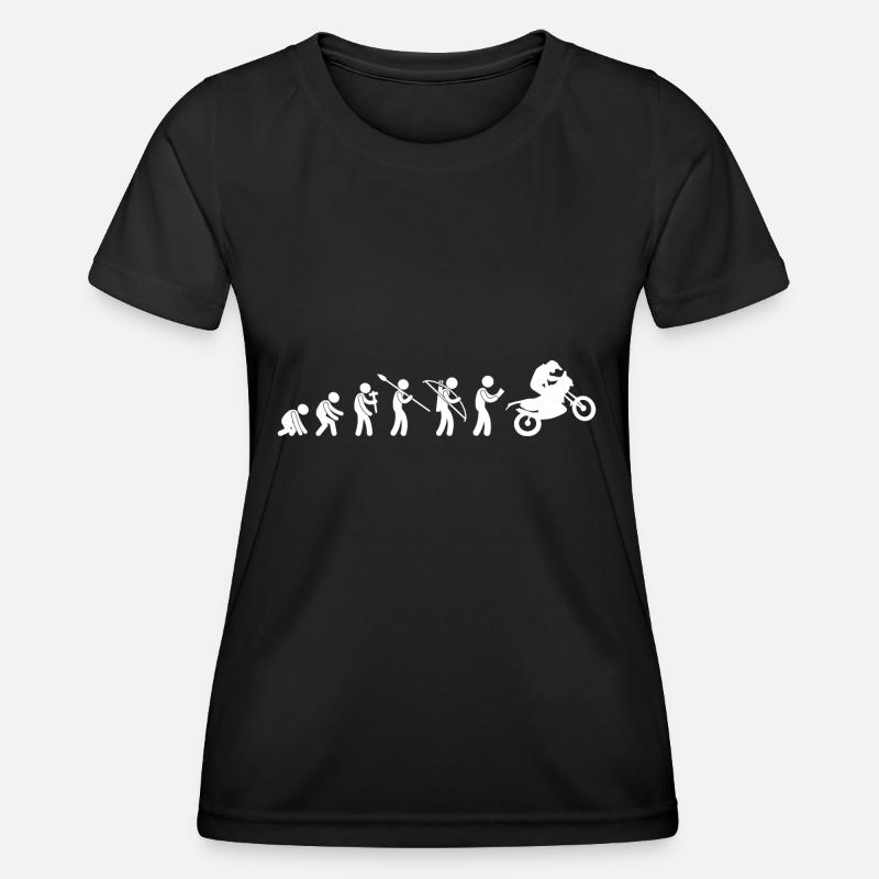 evolution motorcycle motorcycle gift idea humor - Women's Functional T-Shirt - black