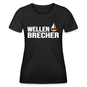 segeln Segelboot ahoi Wellenbrecher Skipper Segler - Frauen Funktions-T-Shirt - Schwarz - Vorne - AI Model Female 172 light (172cm)