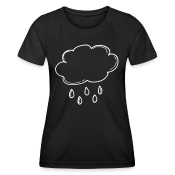 Nuage, Pluie - T-shirt sport Femme - noir - Devant - AI Model Female 172 light (172cm)