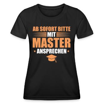 Masterprüfung bestanden Abschluss Master Geschenk - Frauen Funktions-T-Shirt - Schwarz - Vorne - AI Model Female 172 light (172cm)