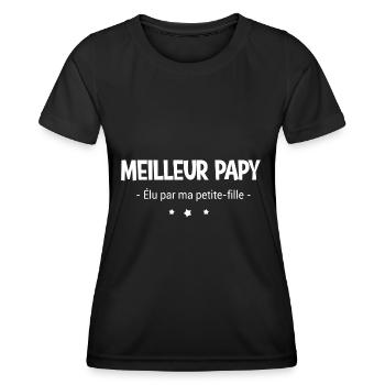 Meilleur Papy élu par ma petite fille - T-shirt sport Femme - noir - Devant - AI Model Female 172 light (172cm)