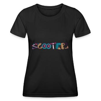 Vintage Stunt Scooter Pedal Scooter Boys Gift - Women's Functional T-Shirt - black - Front - AI Model Female 172 light (172cm)