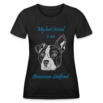 Mon meilleur ami est à American Stafford - T-shirt sport Femme - noir - Devant - AI Model Female 172 light (172cm)