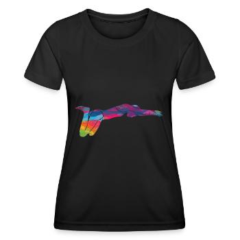 Schwimmen Schwimmer Schwimmbad Freibad Schwimmerin - Frauen Funktions-T-Shirt - Schwarz - Vorne - AI Model Female 172 light (172cm)