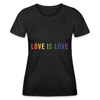 LGBT Liebe ist Liebe Symbol - Frauen Funktions-T-Shirt - Schwarz - Vorne - AI Model Female 172 light (172cm)