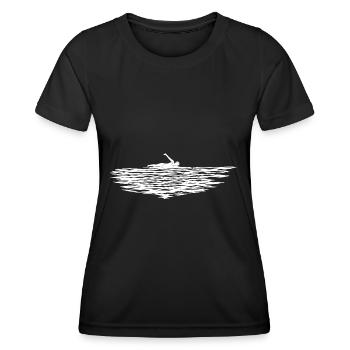 Schwimmen Schwimmer Schwimmbad Freibad Schwimmerin - Frauen Funktions-T-Shirt - Schwarz - Vorne - AI Model Female 172 light (172cm)