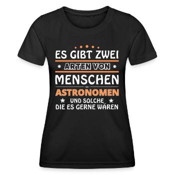Astronom Geschenk - zwei Arten von... Design - Frauen Funktions-T-Shirt - Schwarz - Vorne - AI Model Female 172 light (172cm)
