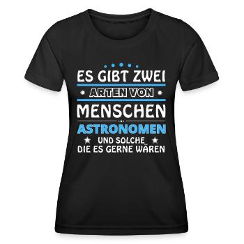 Astronomer Gift - Two Types of... Design - Women's Functional T-Shirt - black - Front - AI Model Female 172 light (172cm)