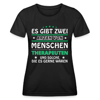 Therapist Gift - Two Types of... Design - Women's Functional T-Shirt - black - Front - AI Model Female 172 light (172cm)