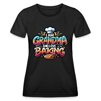 Ich bin Oma und backe gerne - Frauen Funktions-T-Shirt - Schwarz - Vorne - AI Model Female 172 light (172cm)