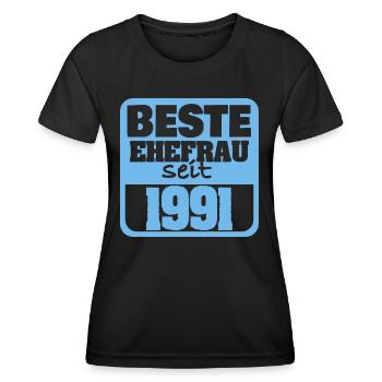 Ehe 1991 - Frauen Funktions-T-Shirt - Schwarz - Vorne - AI Model Female 172 light (172cm)